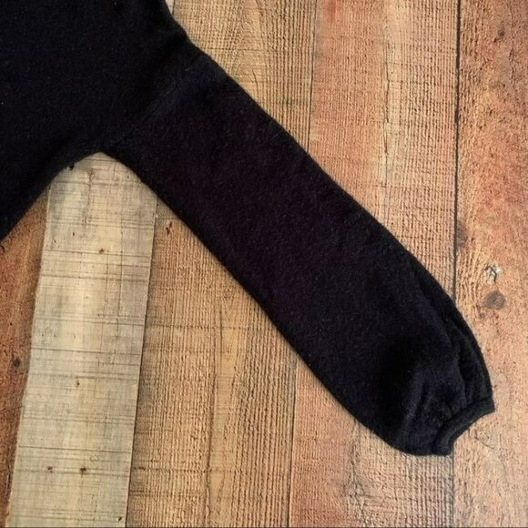 Madewell womens bell long sleeve soft knit sweater in black - XXS - Picture 4 of 7